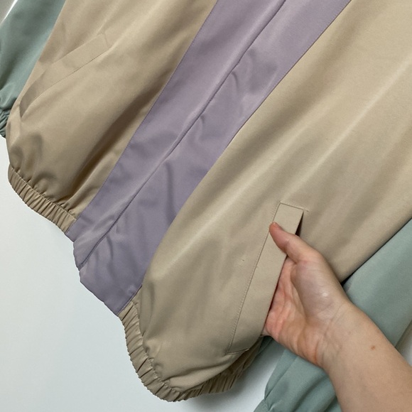 Vintage Jacket Women XL 22W Tan Pastels 90s Floral Embroidery Cottagecore Spring - Picture 10 of 16